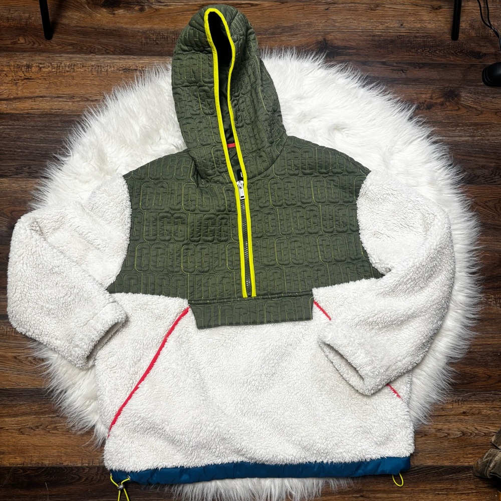 Ugg Iggy Quilted & Sherpa Quarter Zip Pullover size Large